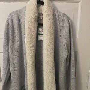 Women's Gray Sweater with cream Trim